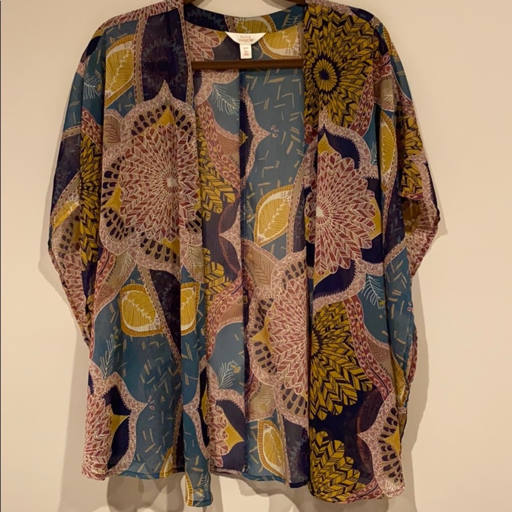 Sun & Shadow Colorful Floral Kimono